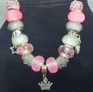 Pretty in Pink Princess charm bracelet